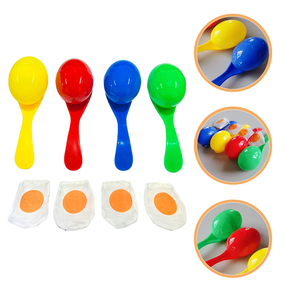 Party Games Egg - 4Sets Vibrant Balance Spoon Egg Race