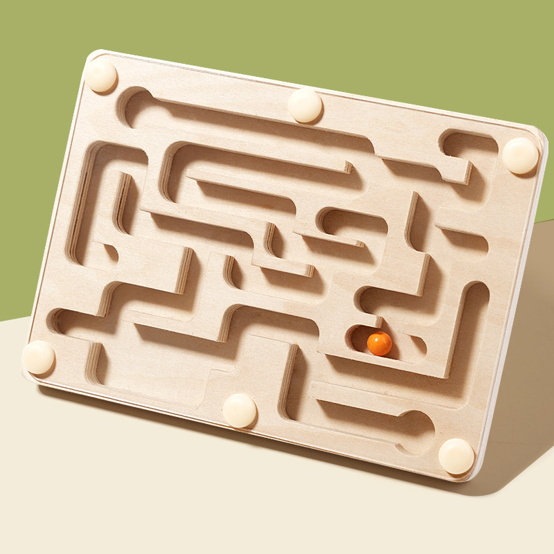 Party Games Kids Indoor - Small Wooden Balance Bead Maze, Balancing