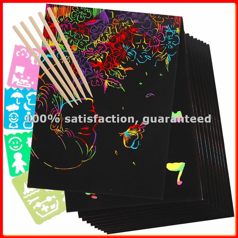 Party Games Gifts - Scratch Paper Art Set, Black Crafts