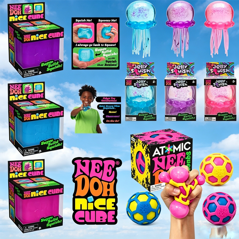 Party Games Gifts - NeeDoh Squishy/; Schylling Atomic Stress Relief