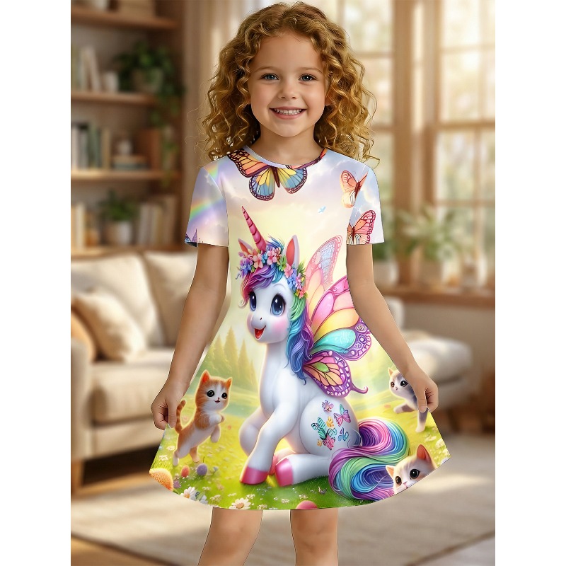 Girl Rainbow Unicorn and Kitte - Games Garden Party 评论和价格