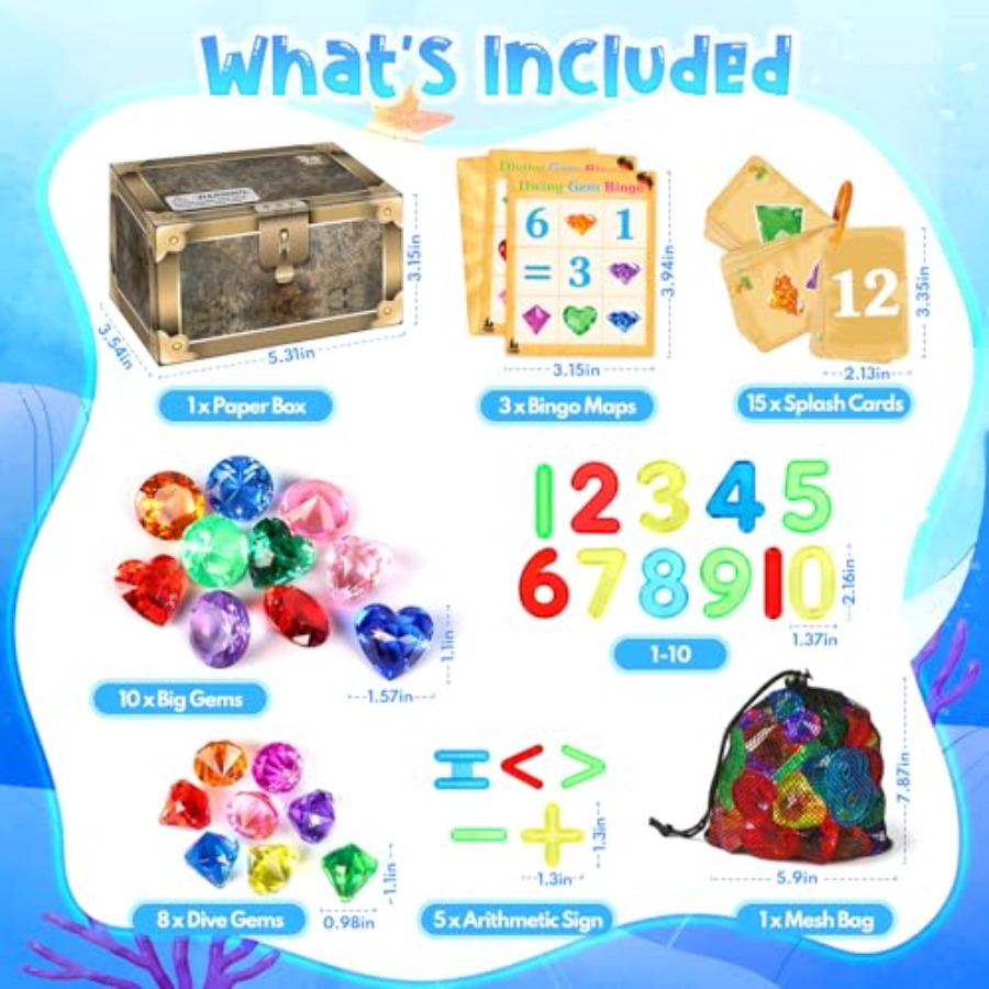 Pool Toys Diving Gems, 54 Pcs  - Scavenger Hunt Card 评论和价格