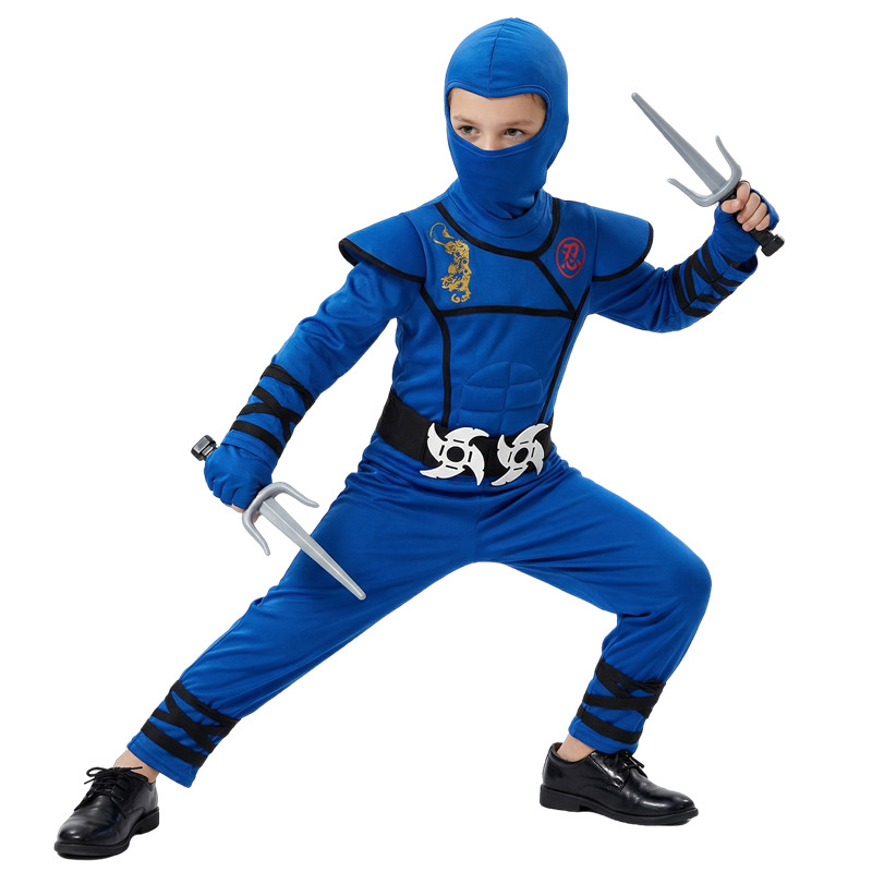 Black and Blue Ninja Costume f - Party Games Gifts 评论和价格