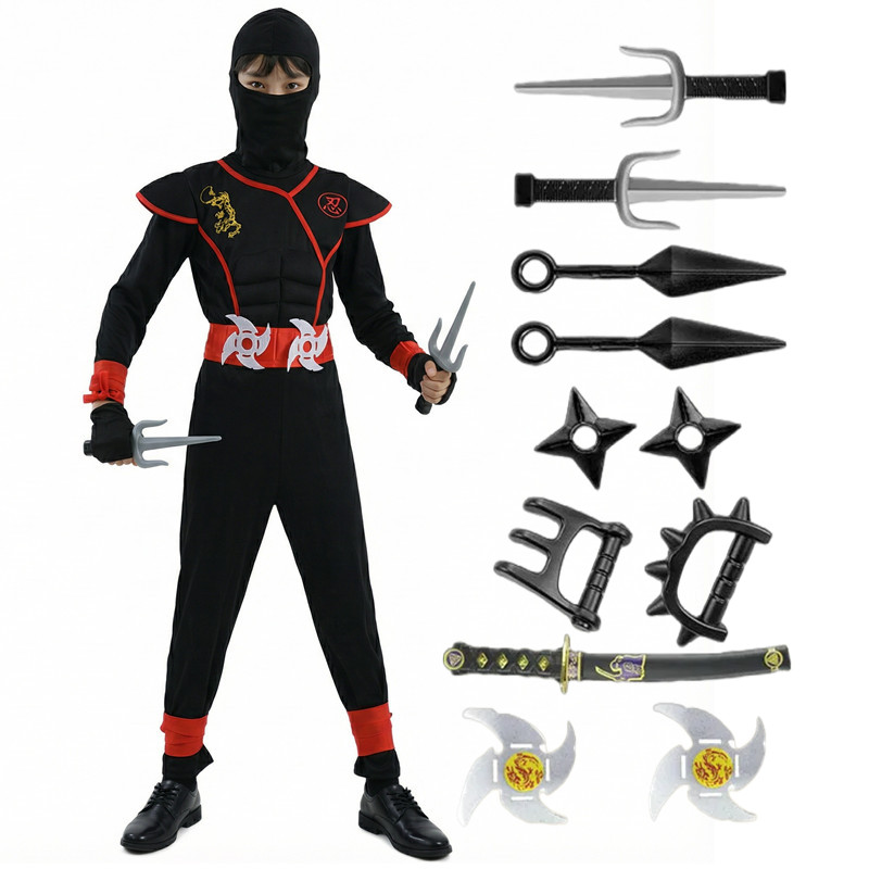 Black and Blue Ninja Costume f - Party Games Gifts 评论和价格