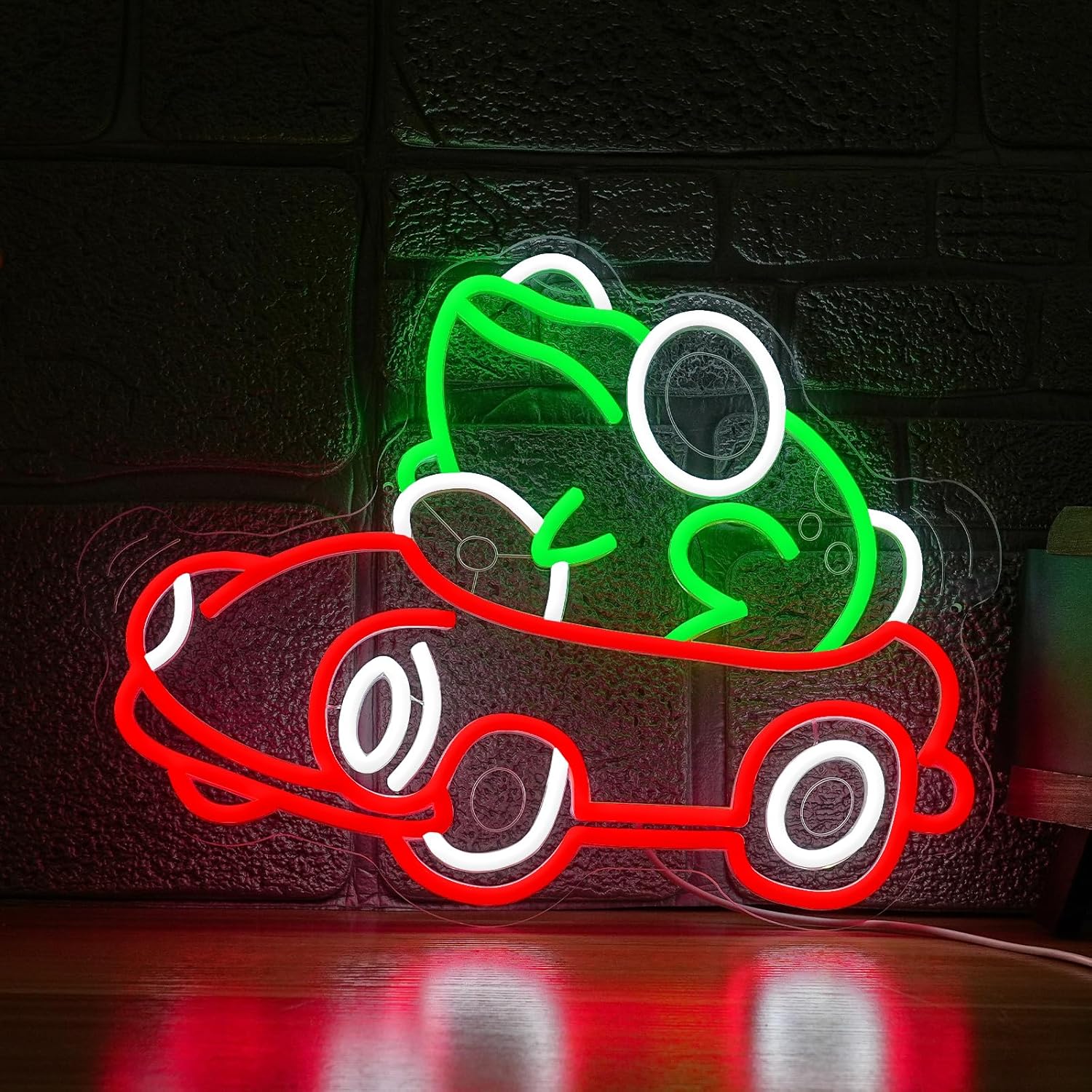 Frog Driving Car Neon Sign Art - Party Games Gifts 评论和价格
