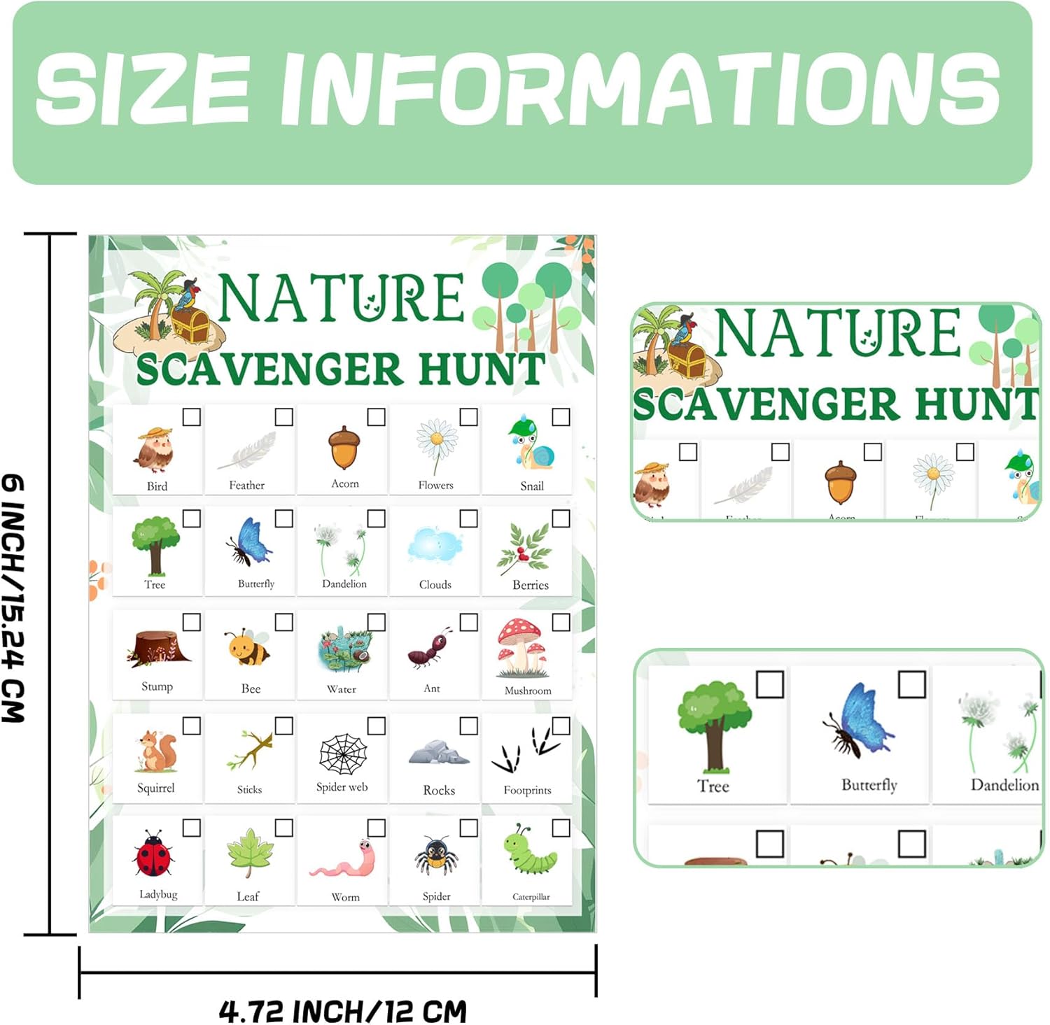 Nature Scavenger Hunt Card 5 x - Scavenger Hunt Card 评论和价格
