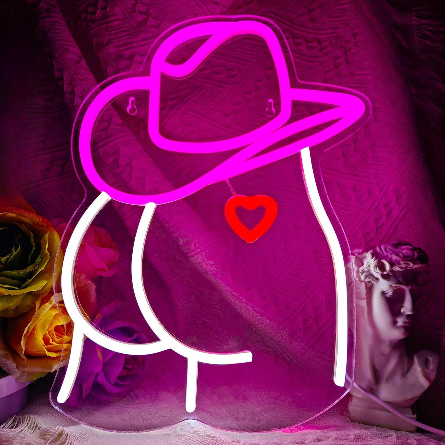 Cowgirl Neon Sign Dimmable LED - Party Games Christmas 评论和价格