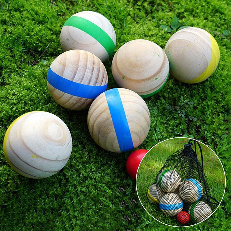 ^7Pcs Wood Bocce Balls Sports  - Bocce Ball Lawn 评论和价格