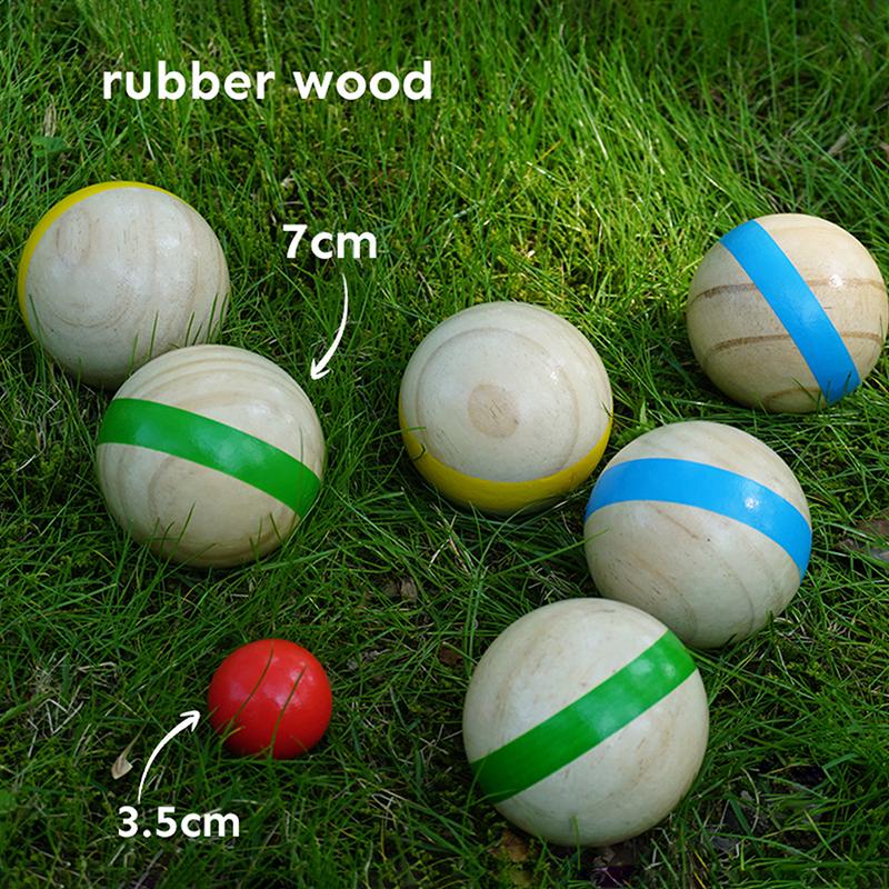 ^7Pcs Wood Bocce Balls Sports  - Bocce Ball Lawn 评论和价格