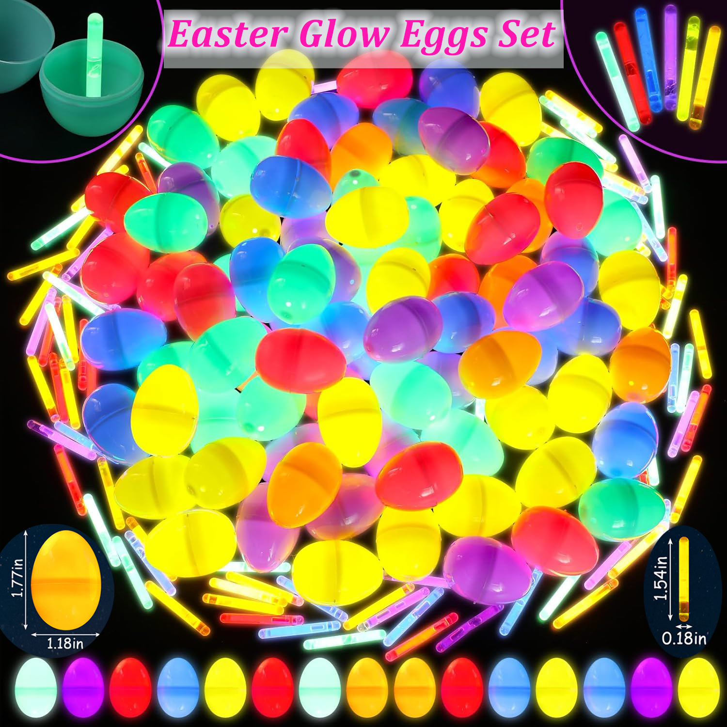 100-300Set Easter Eggs with Mi - Party Games Egg 评论和价格