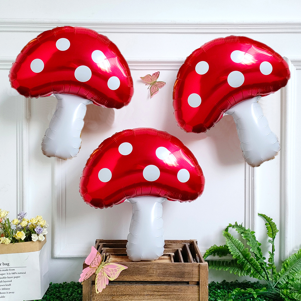 5/3/1Pcs Red Mushroom Foil Bal - Games Garden Party 评论和价格
