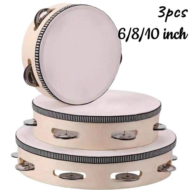 1/3pcs Wooden Tambourine 6/8/1 - Party Games Engagement 评论和价格