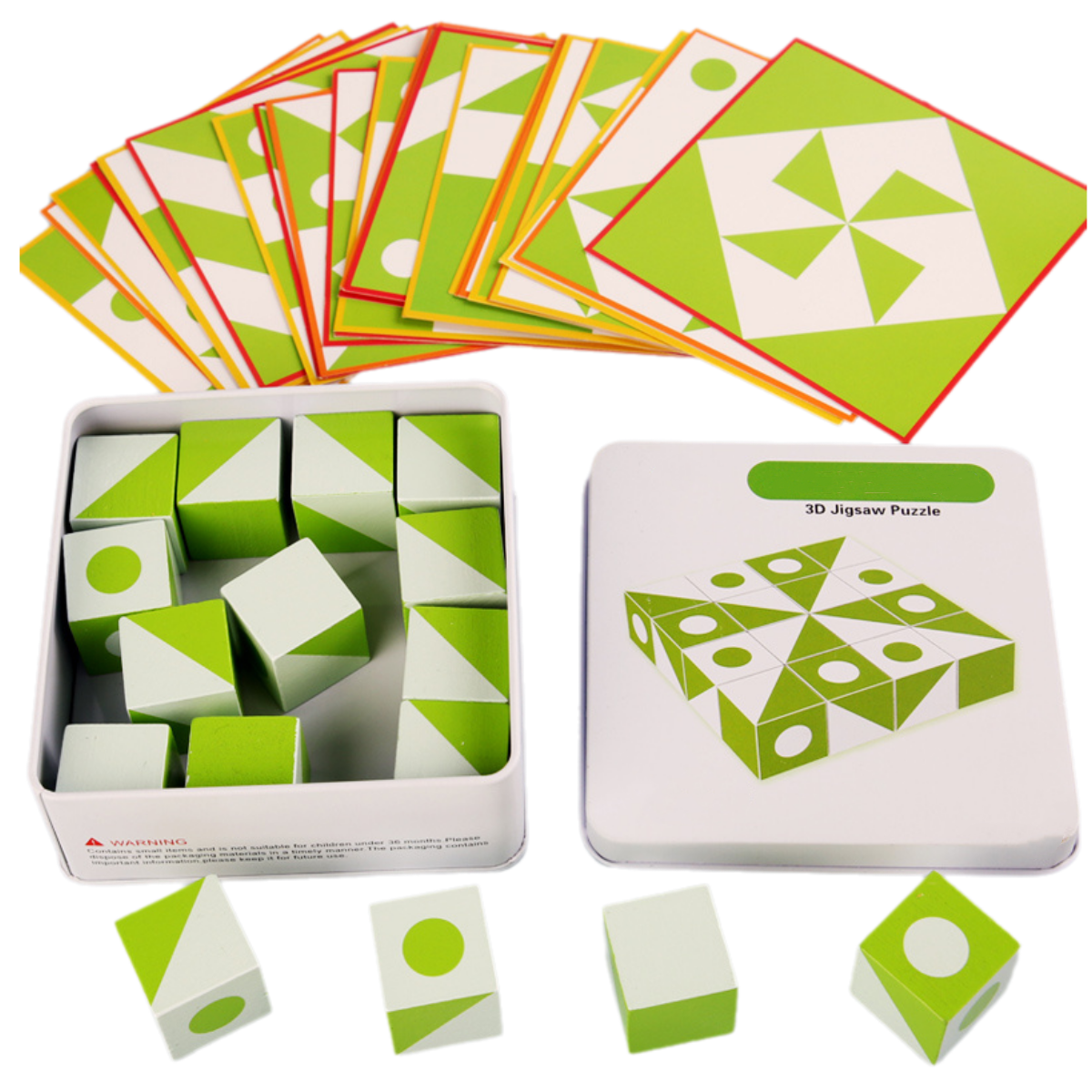 Wooden 3D Puzzles Game Geometr - Party Games Kids Indoor 评论和价格
