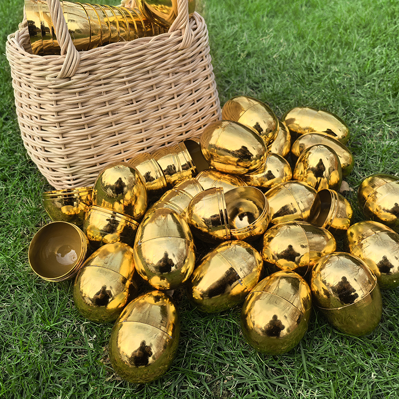 6-24Pcs Golden Easter Eggs Pla - Party Games Egg 评论和价格