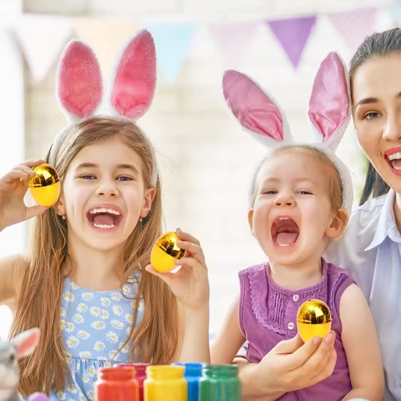 6-24Pcs Golden Easter Eggs Pla - Party Games Egg 评论和价格
